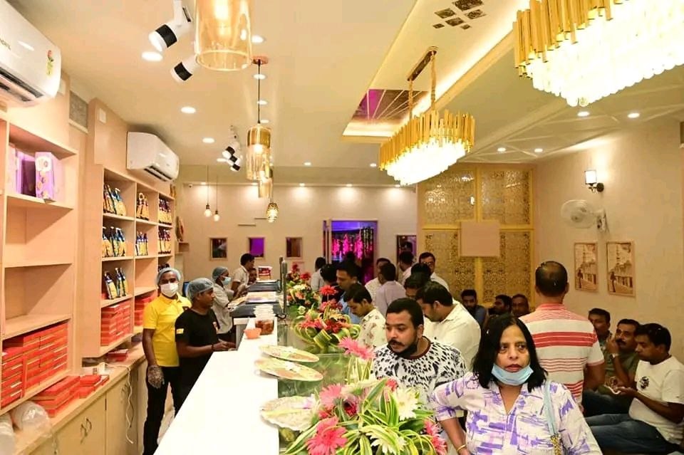 Happy customers at Kanhaiya Sweets during opening